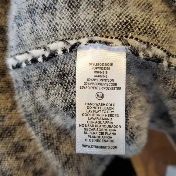 Houndstooth Long Open Front Coat  Black & White Chanel Style Cardigan Shacket - Picture 9 of 9